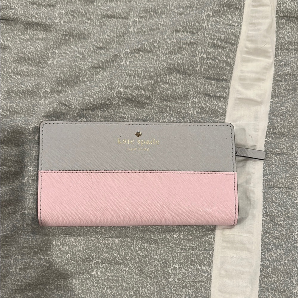 Kate Spade Gray and Pink Leather Wallet
